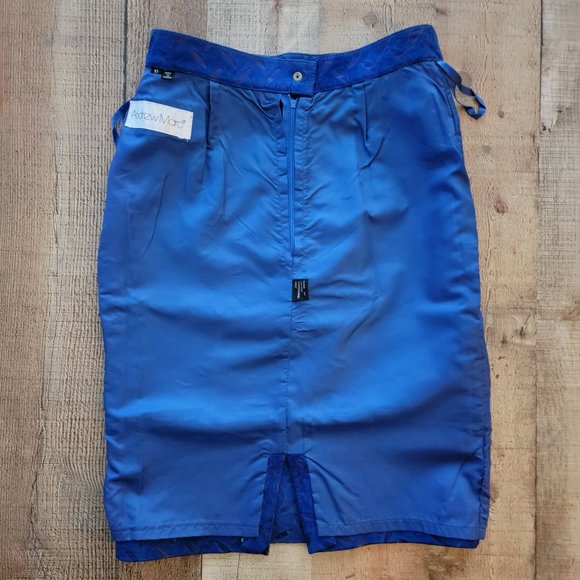 Andrew Marc Blue Suede Leather Cut Out Skirt 10 - Picture 14 of 16